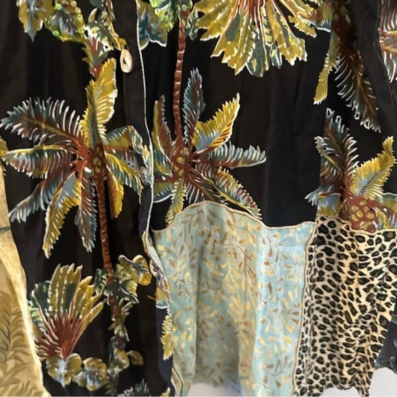 Vintage Faith Patchwork Beaded Art-to-Wear Blouse Shacket Size XL - Picture 4 of 11